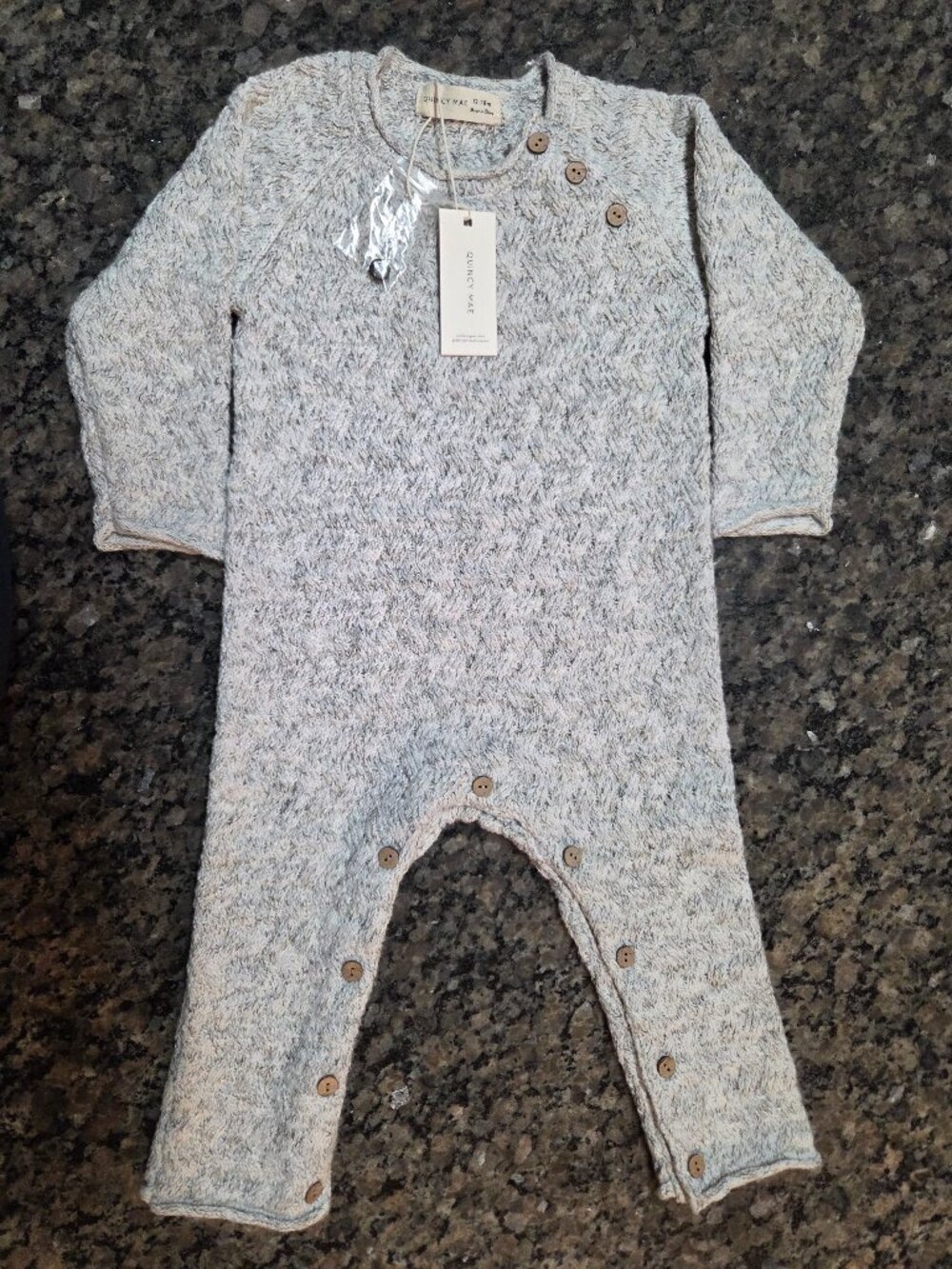 Quincy Mae Cozy Certified Organic Cotton Knitted Jumpsuit Size 12 m - 18 m